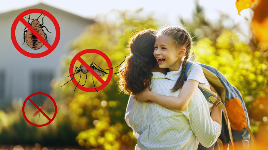 A mother talking to her daughter about Back to School Pest Prevention